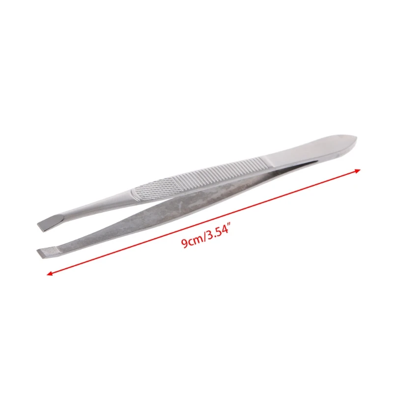 Professional Stainless Steel Eyebrow Hair Removal Tweezer Flat Tip Tool New Drop Shipping