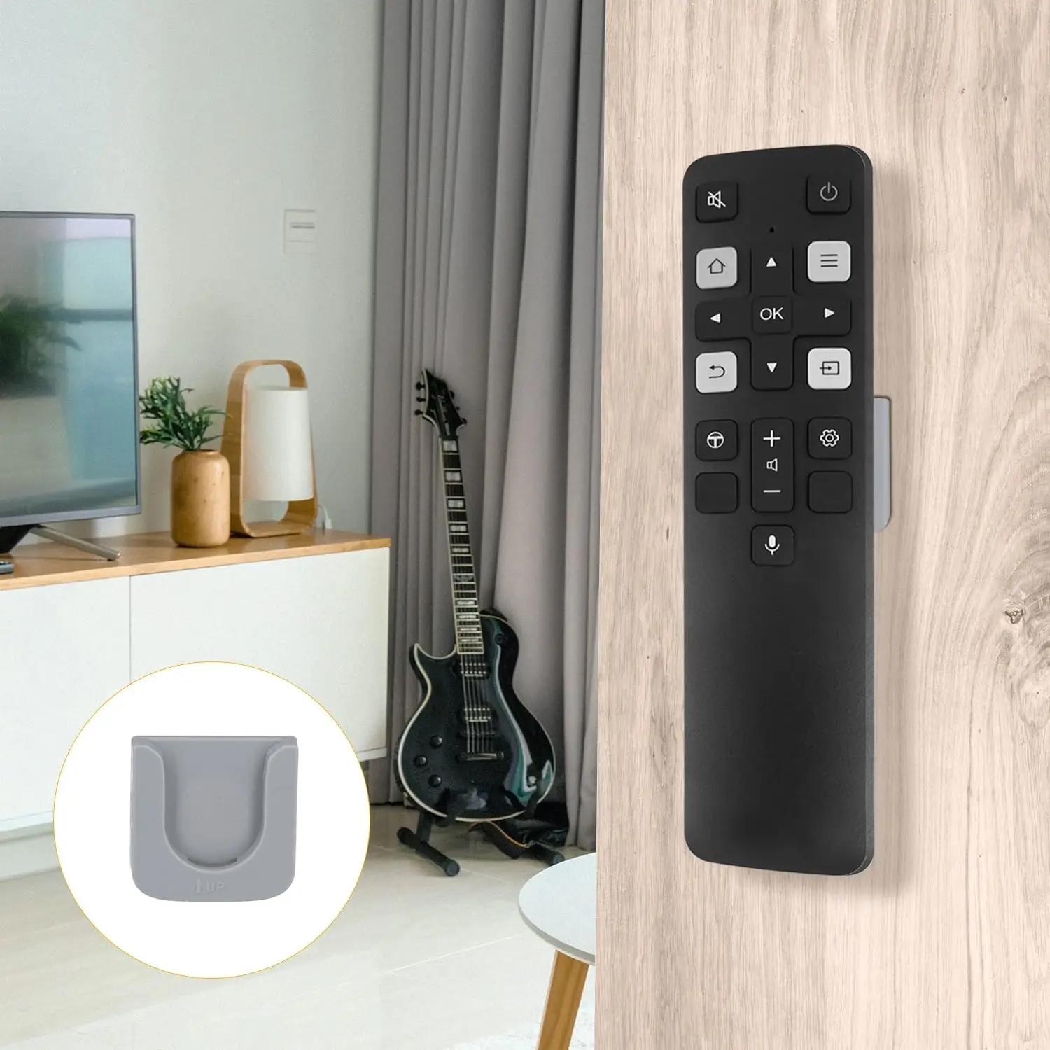 Remote Control Magnetic Hook with Strong Adhesive Suction Cup Wall Mounted TV and Air Conditioning Remote Control Storage Rack W