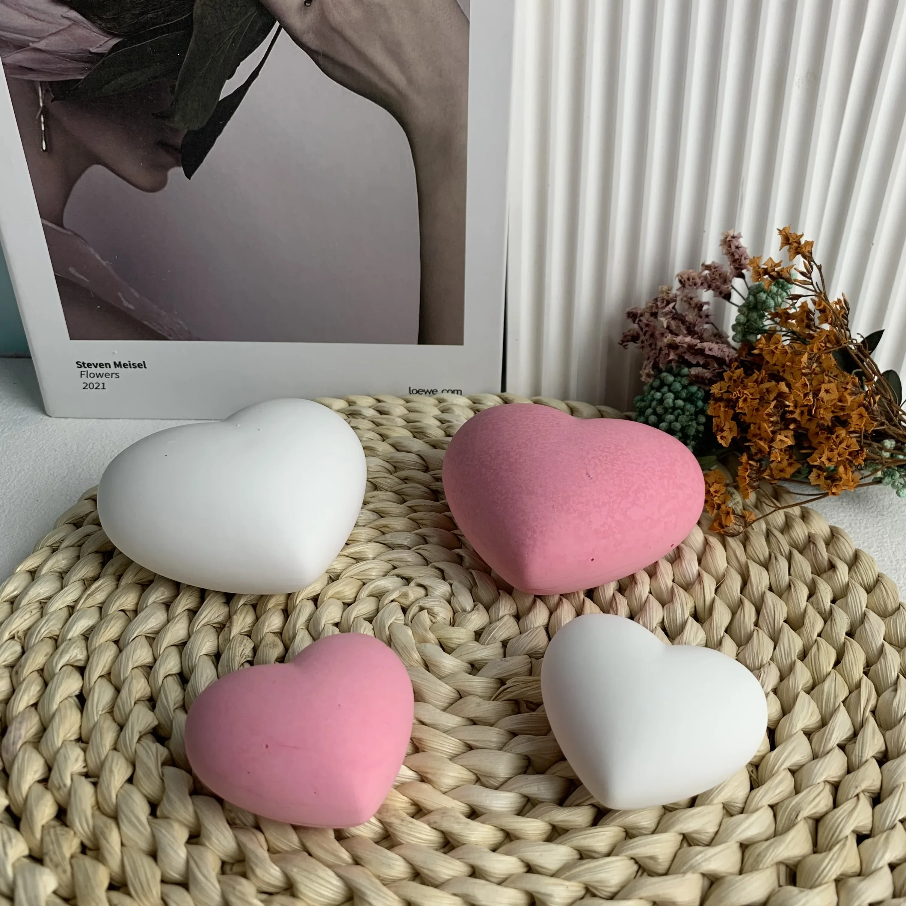 3D Love Heart stampo per candele in Silicone fai da te aromaterapia gesso stampo per sapone decorazioni per la casa ornamento candela fatta a mano