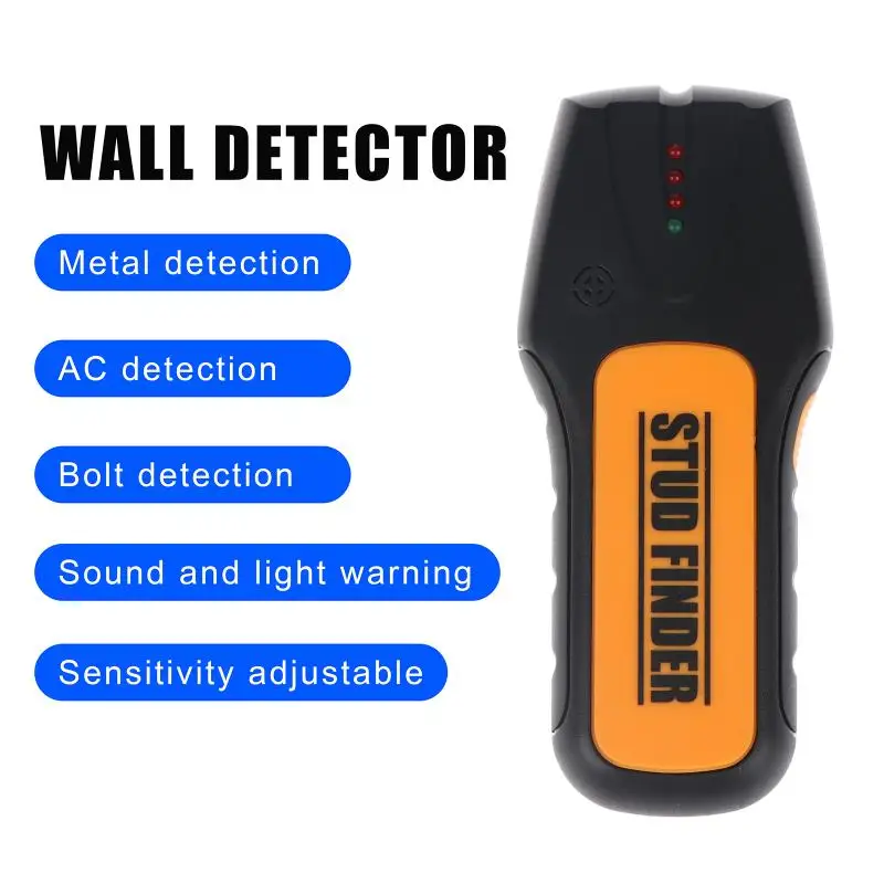 Multifunction Wall Detector Scanner Large Area Sensor For Metal Nonmetal AC Wire Finding With Beep
