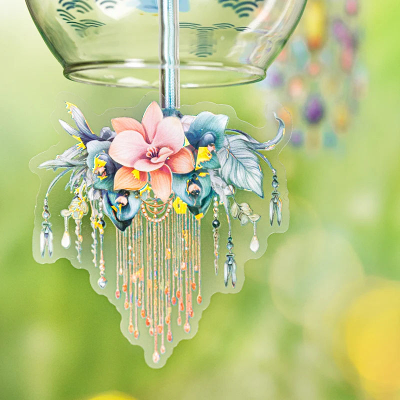 10 adet Kawaii yaratıcı etiket çıkartmaları buz kristal çiçek malzeme günlüğe dekoratif Scrapbooking planlayıcısı ofis kırtasiye 