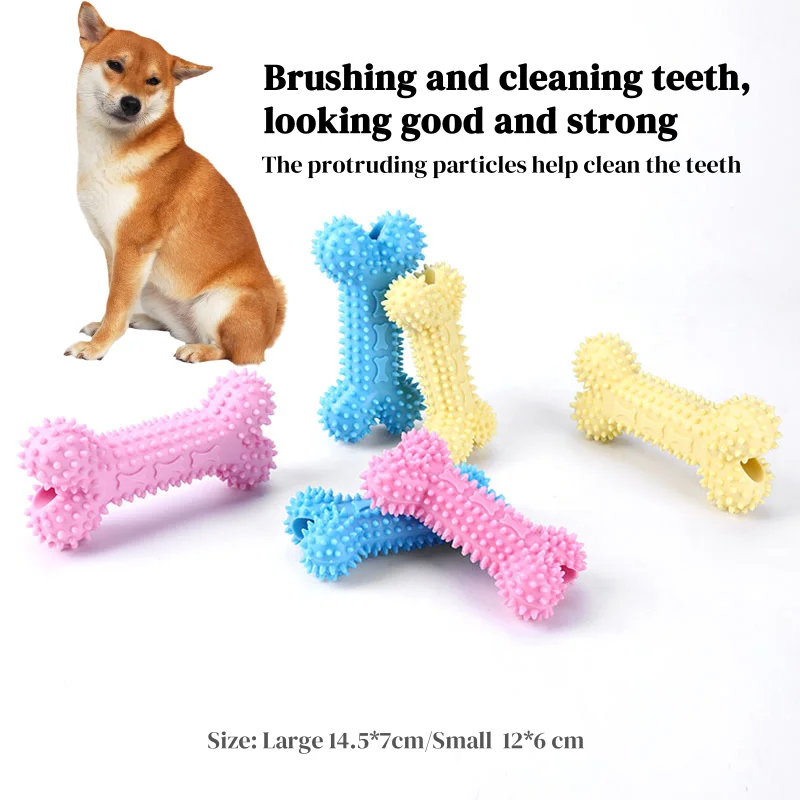 

Bone-Shaped Dog Chew Toy TPR Durable Bite-Resistant Teeth Cleaning And Gum Massaging Chewable Dog Toy