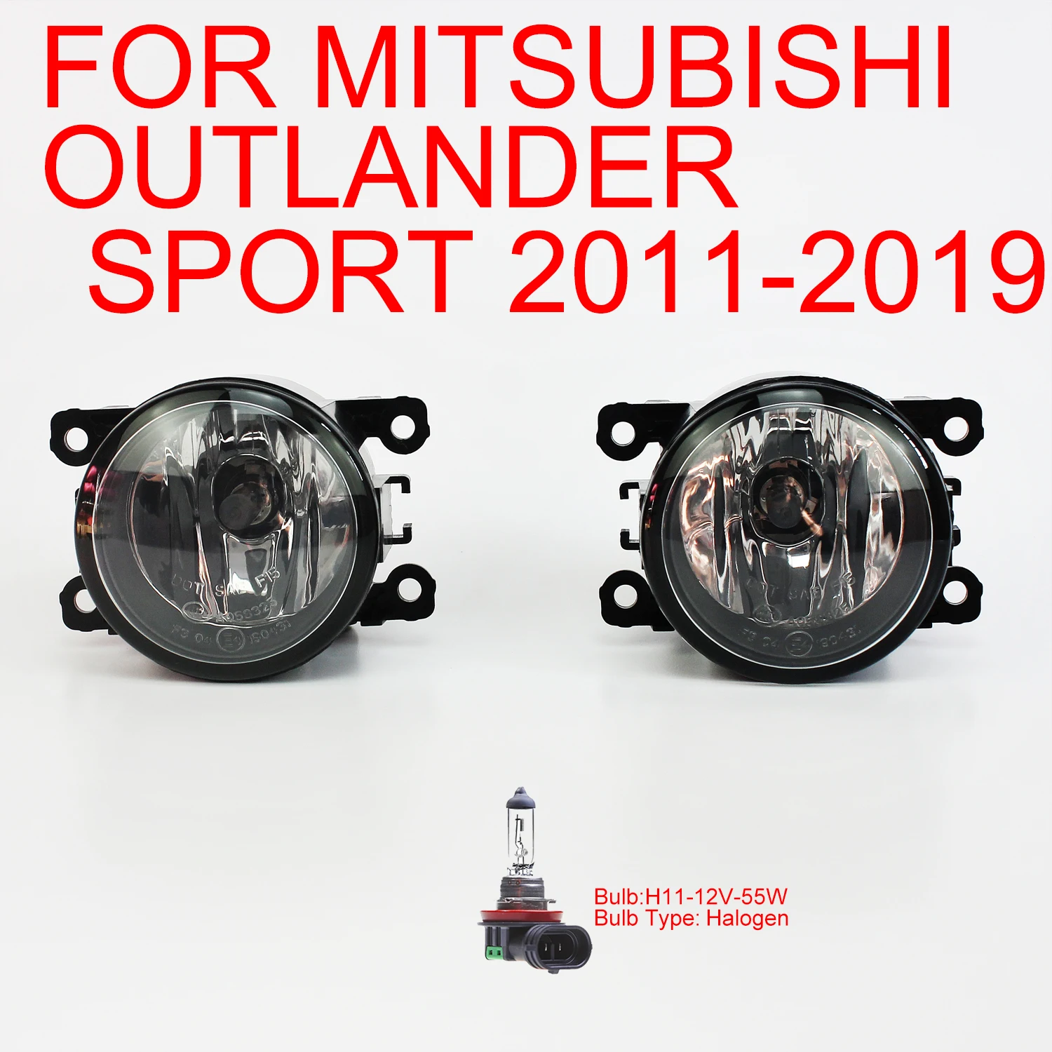 

Front Bumper Fog Lamp Driving Lights For Mitsubishi Outlander Sport RVR ASX 2007 - 2019 Right & Left Side OEM NO.: MI2592121