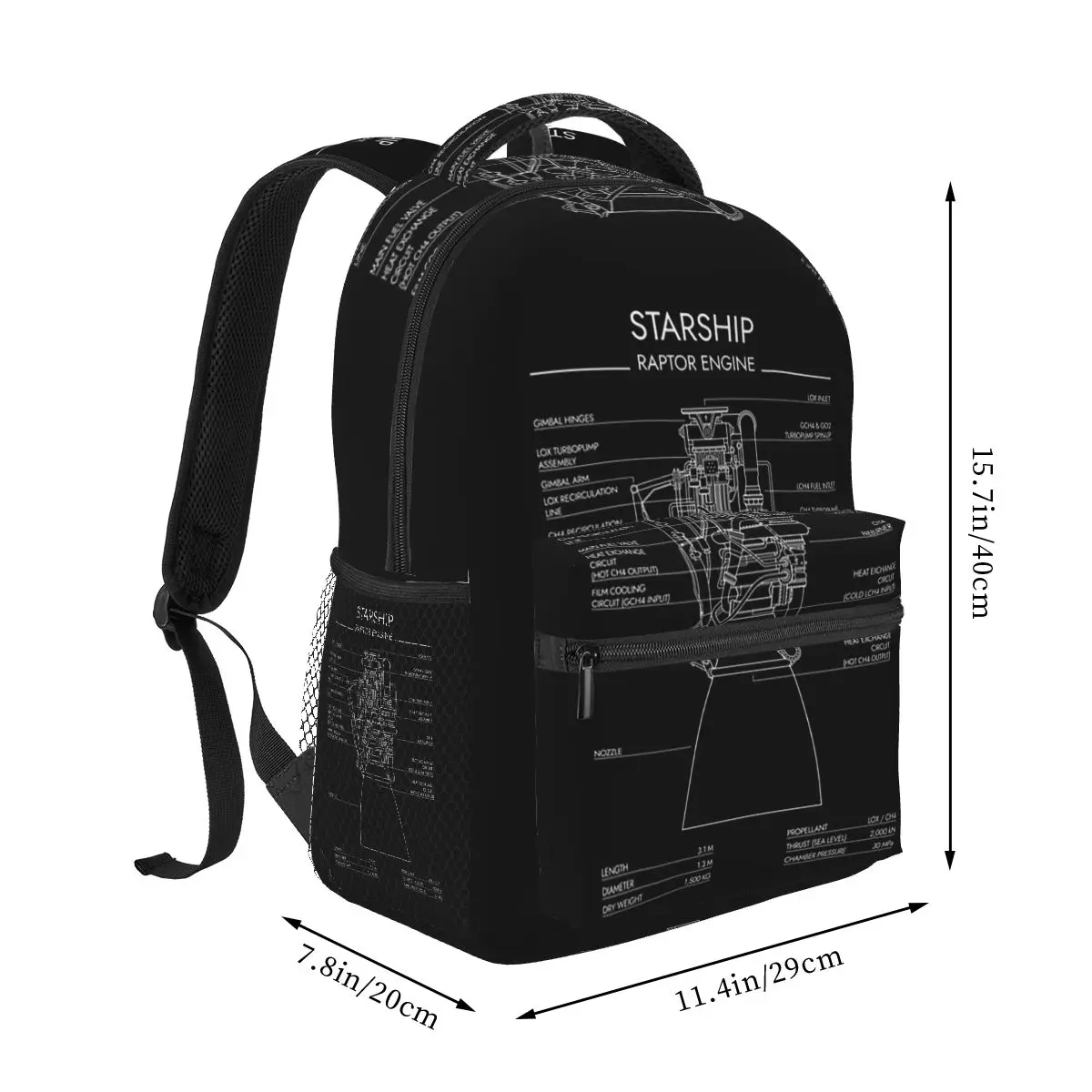 Musk SPACE X Space Exploration Mars Rocket Starship Student Backpack School Bag Daypack for Men Women Bookbag Shoulder Bags