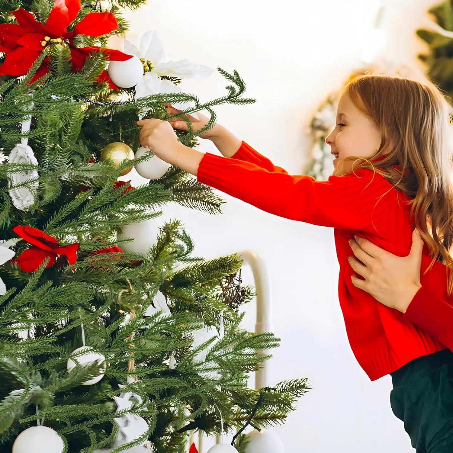 5/10 Stück künstliche Pflanzen, Kunststoff-Tannennadeln, Weihnachtsbaum, Heim- und Raumdekoration, Festival, Outdoor-Garten-Zubehör, DIY-Geschenkbox – Detail 4