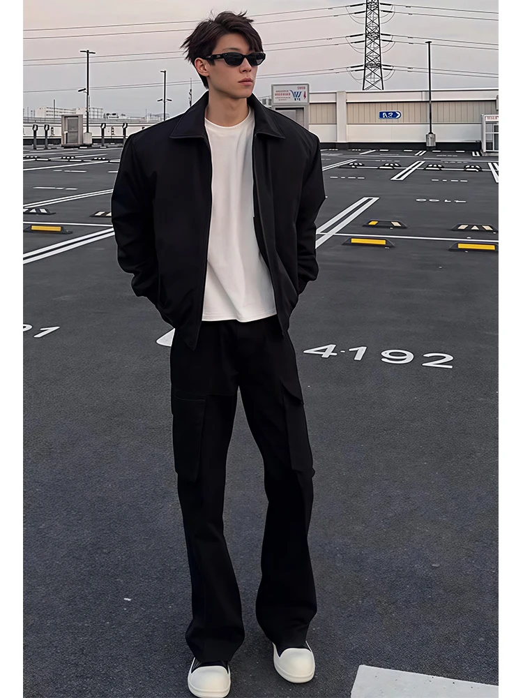 

Мужская летняя куртка Cleanfit Bla ort Baseball Jaet, пилотский стиль, американский воротник, полиэстер/нейлон, композитное волокно