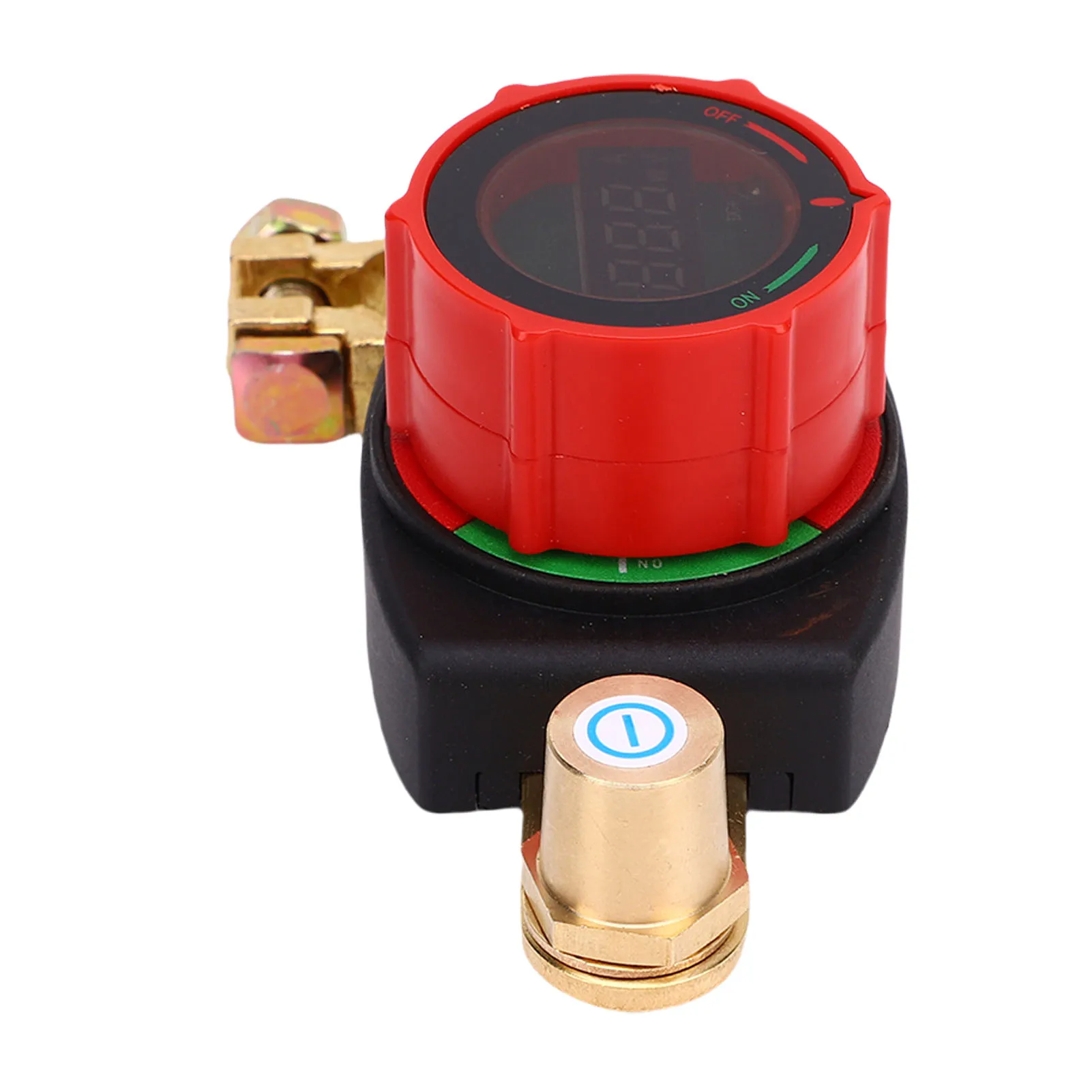 Top Post Battery Disconnect Switch with Voltmeter Master Isolator On Off Kill Power Cut Shut Rotatable for Marine Boat RV Car Tr