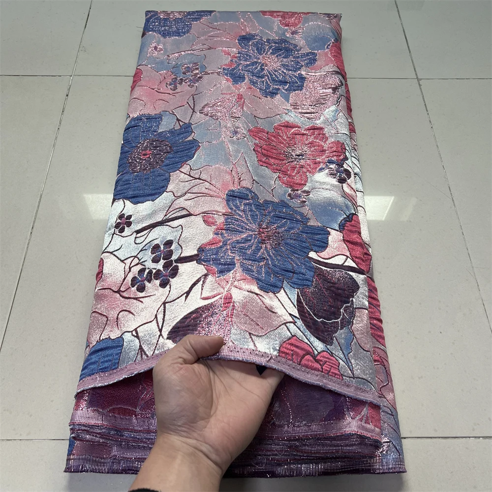 

African Nigerian High-Quality Tulle Lace Fabric Jacquard Organza Embroidery Guipure 5 Yard for Party Prom Latest Design YXZ193