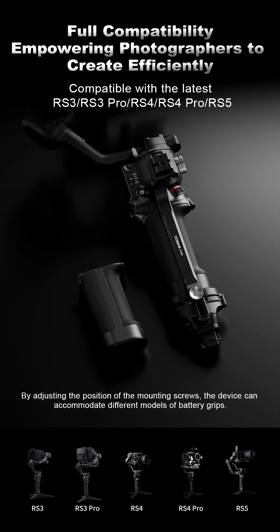 COMAN PH50 DJI Gimbal-Verstärkungsstabilisator Sicherheitsverbindungsset für DJI RS3 Pro RS4 Pro RS5 Stativ Einbeinstativ Zubehör – Detail 7