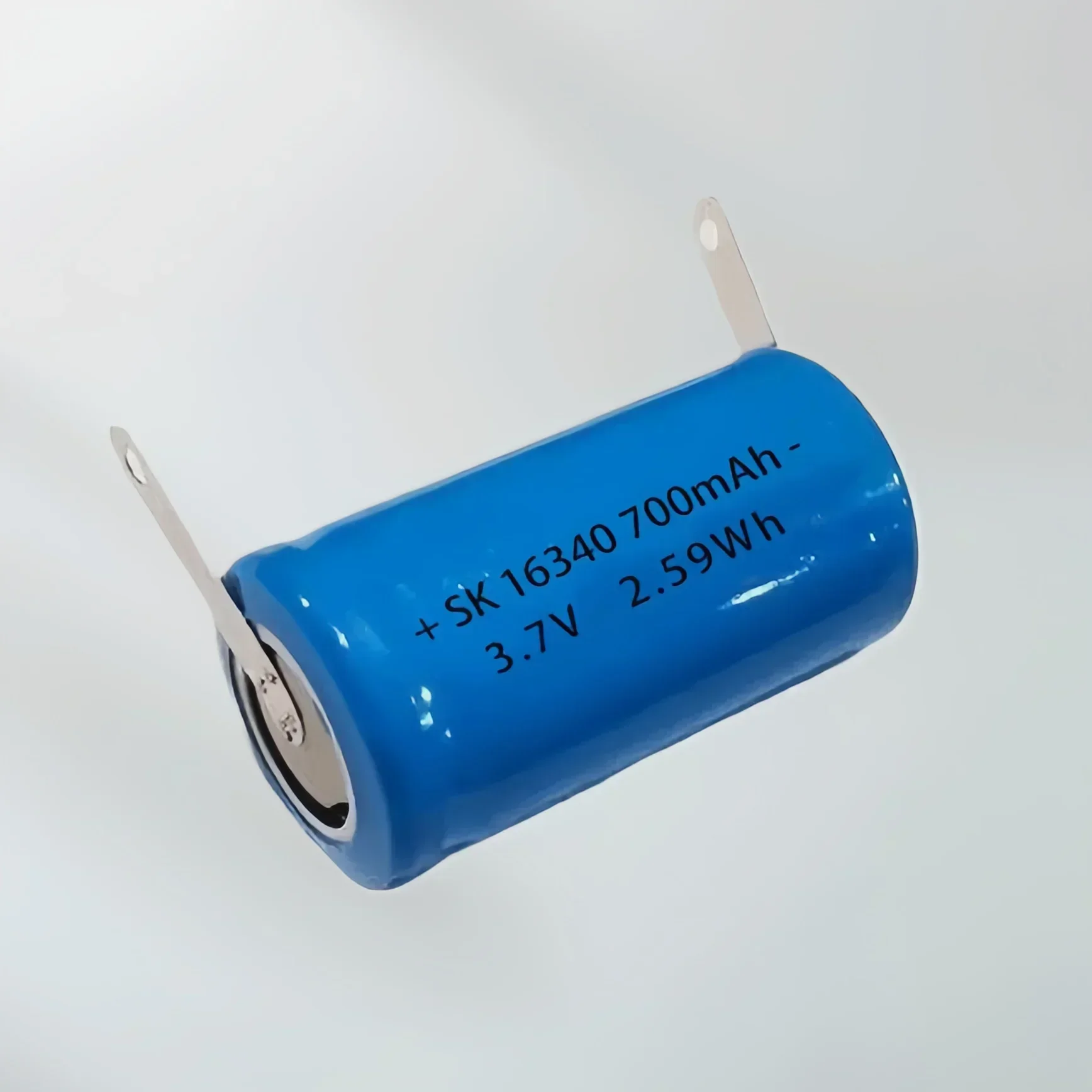 16340 แบตเตอรี่ 3.7V 700mAh CR123A แบตเตอรี่ลิเธียมแบบชาร์จไฟได้พร้อมแท็บบัดกรีสําหรับกล้อง SMOKE ALARM Doorbell Monitor Spy CAM