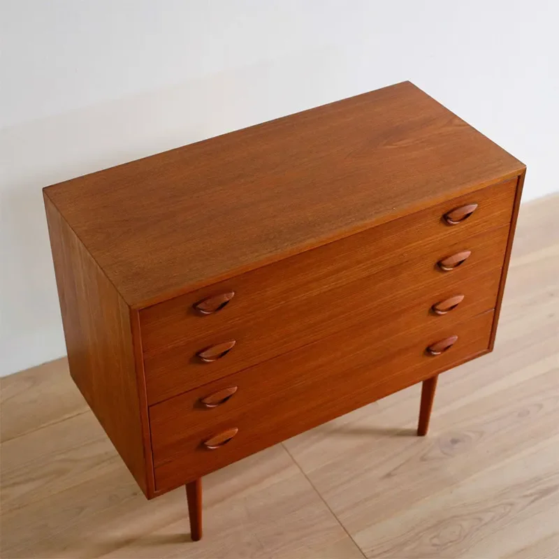 Cabinet No. 42, Nordic Danish retro cherry wood bucket drawer storage