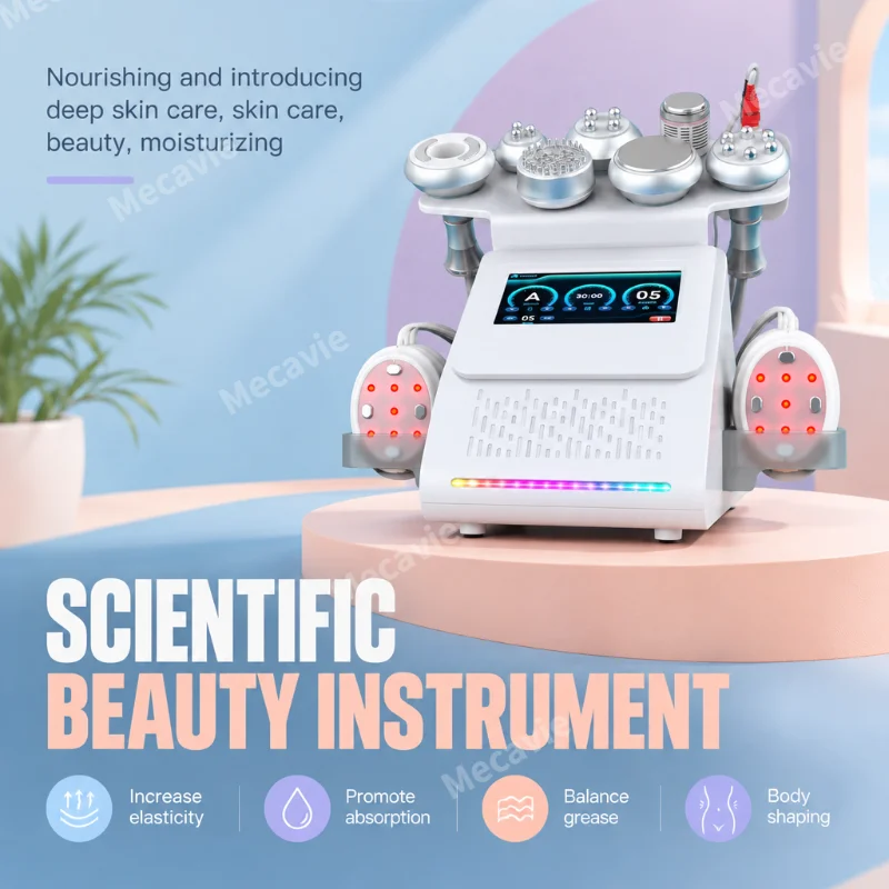 Multi Function Skin Care Machine With Ems Microcurrent Nine Treatment Heads Including Pole Rf K Grease Bursting Pole Rf Rf