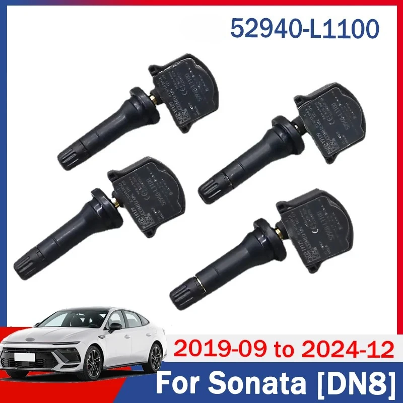 

4PCS/Lot For 2019-2024 Hyundai Sonata [DN8] 52940-L1100 TPMS Tire Pressure Monitor System Sensor 433MHZ TYRE SENSORS 52940L1100