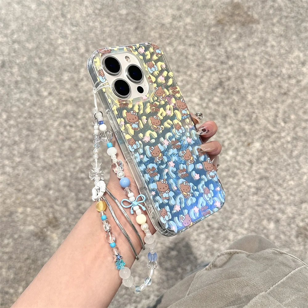 Nueva funda de teléfono bonita Hellokitty de moda de lujo para iPhone 13 14 15 16 Pro Max Fundas encantadora funda anticaída a prueba de golpes para 16 Cas