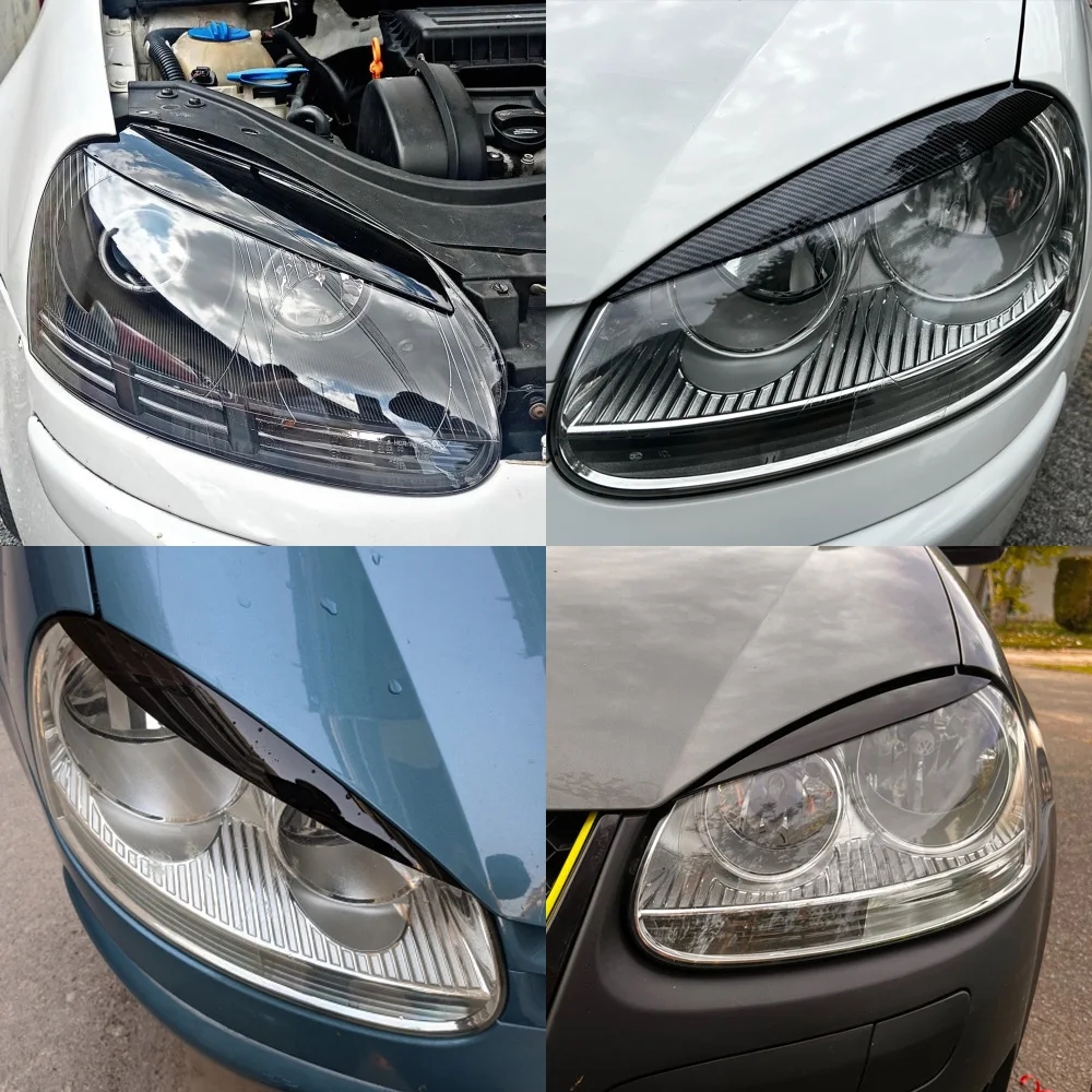 For VW GOLF 5 MK5 Volkswagen Golf5 2005-2007 Car Headlights Eyebrow Eyelids Cover Carbon Fiber Sticker Decorative Accessories