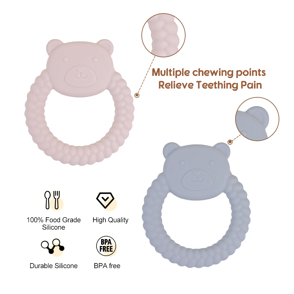 1Pcs Baby Teether Silicone Toy Cartoon Rabbit Nursing Teething Gifts Baby Health Molar Chewing Newborn Accessories Toy