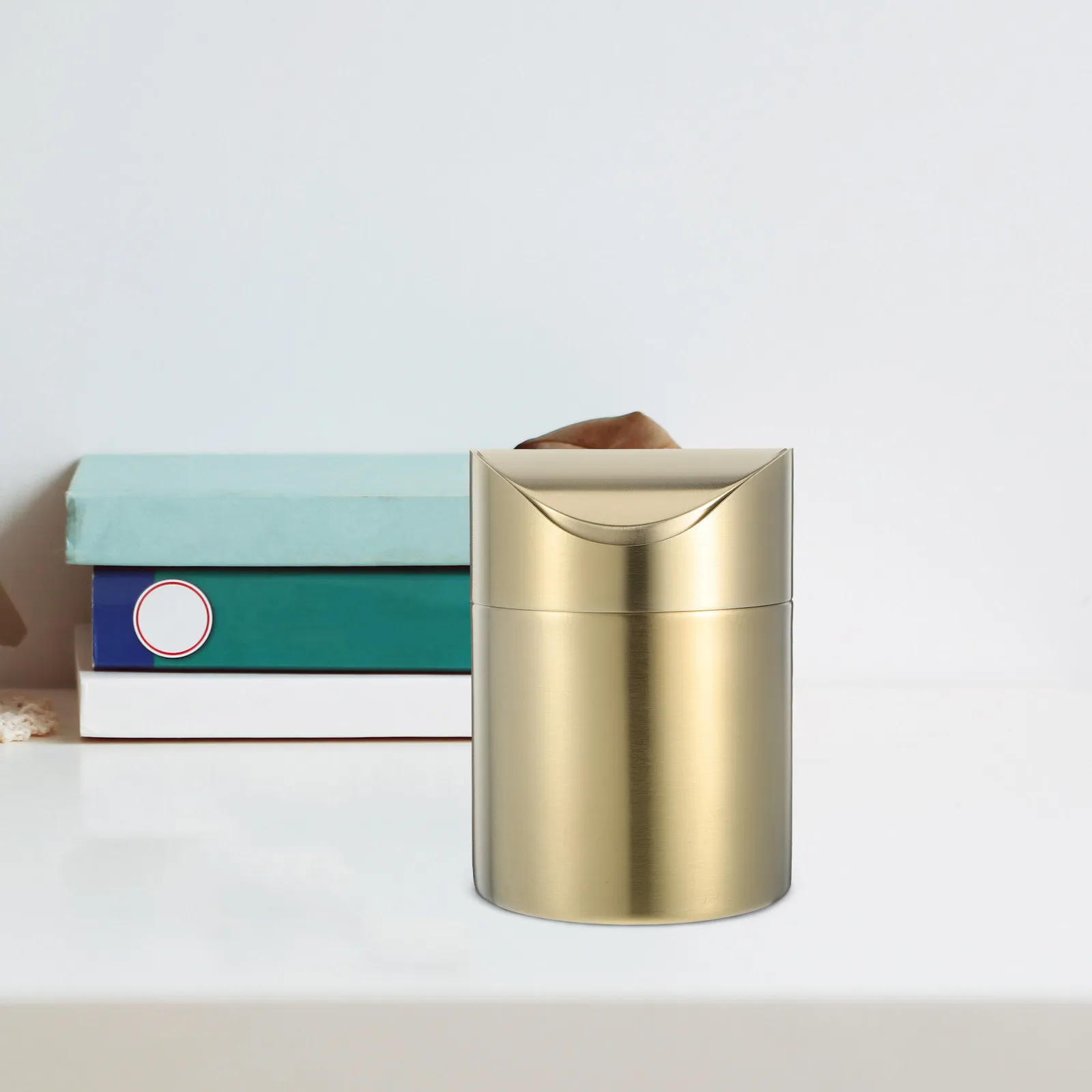 

Мини-мусорное ведро для стола из нержавеющей стали с откидной крышкой для офиса, дома, кухни, столешницы