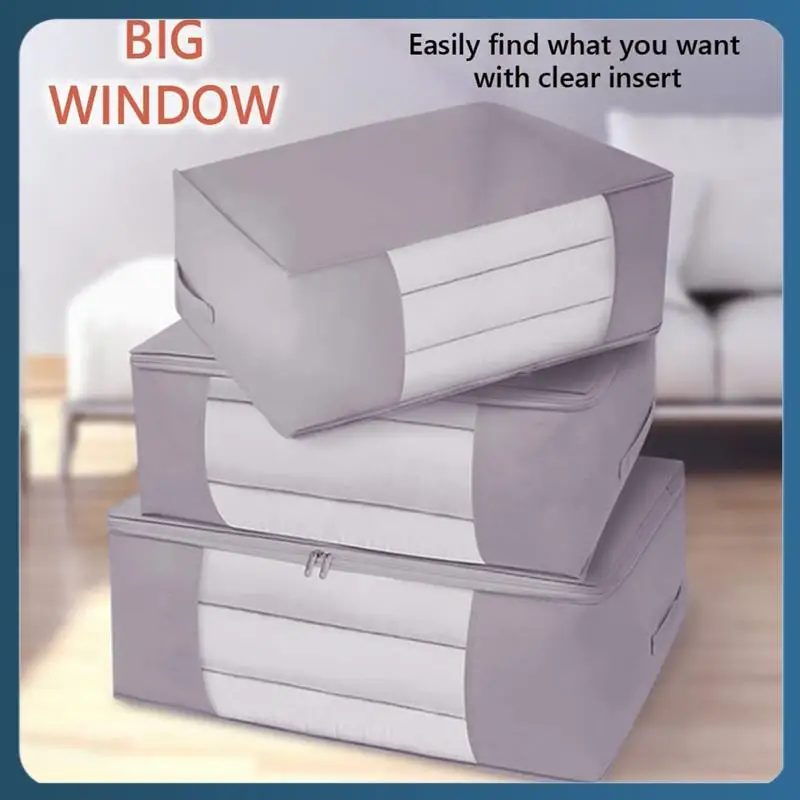

AB02 3-Pack Thick Foldable Organizers Closet Storage Organizers With Durable Handles For Comforters