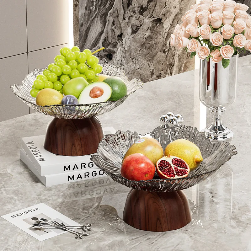 Scandinavian tropical PP high-value flower plate drop-resistant crystal fruit plate household light luxury leave-in