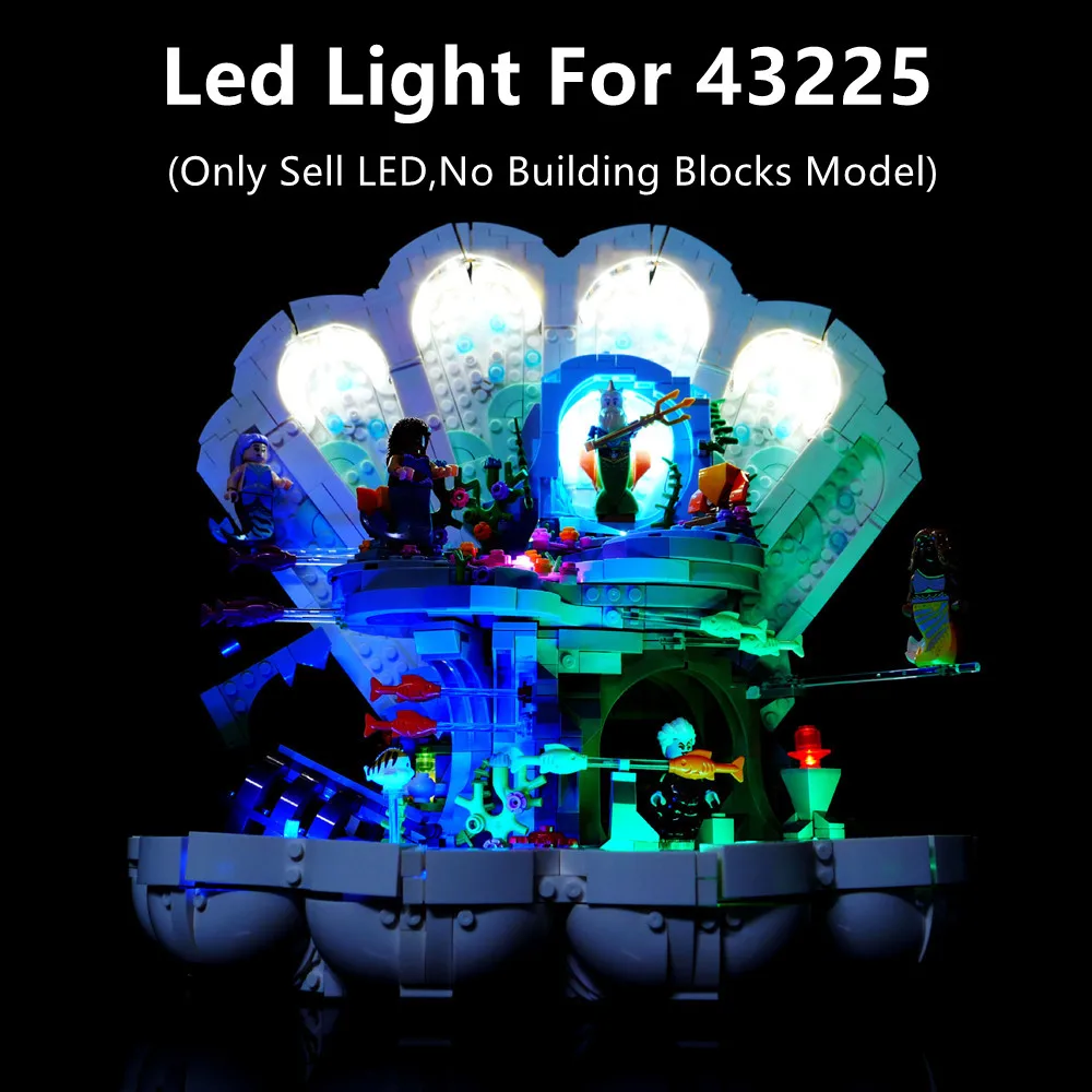 LED Light UP Lit For The Little Mermaid Royal Clamshell 43225 Building Blocks (Only LED No Model Bricks)