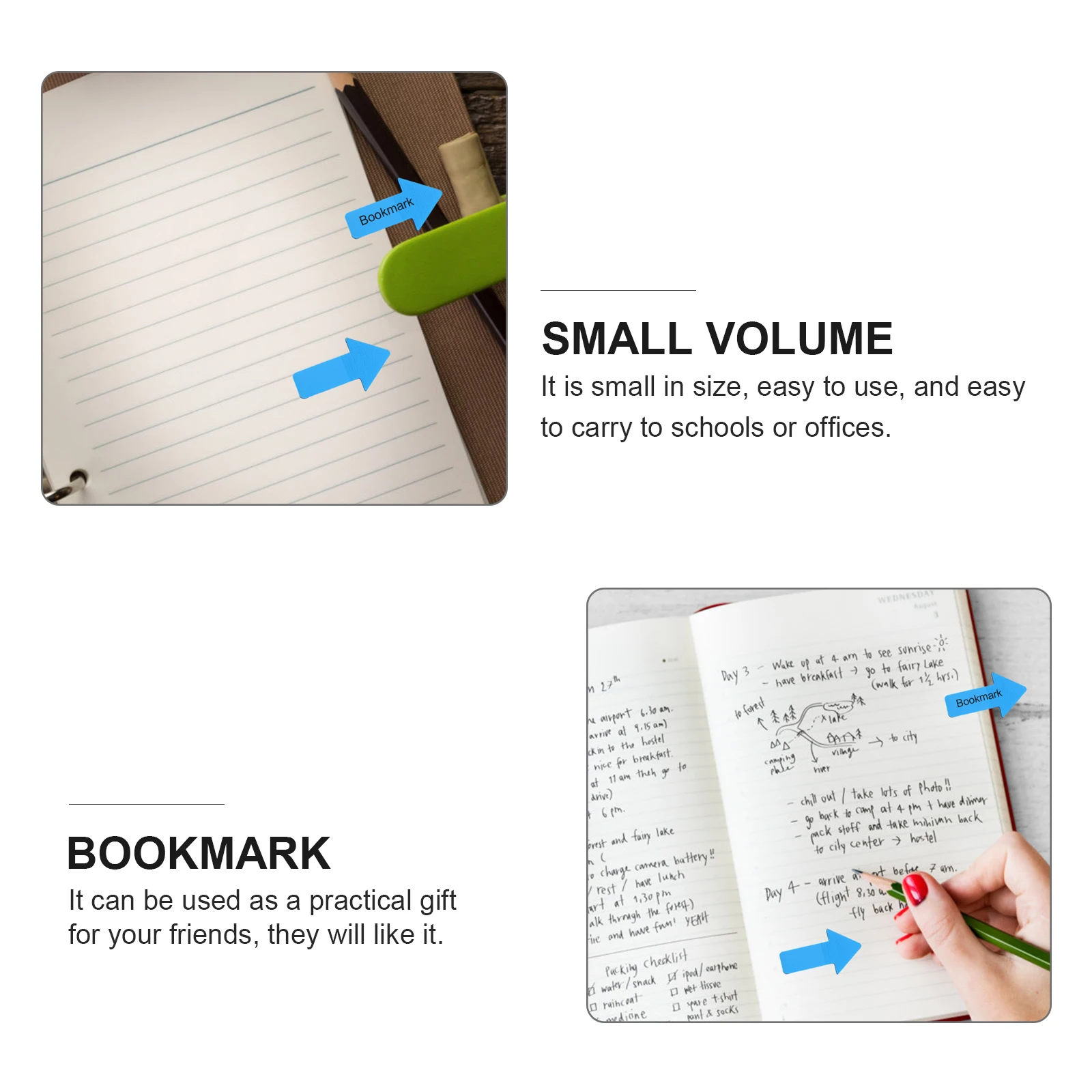 

4pcs Arrow Index Stickers Bookmark Memo Tabs Label Classification Book Tags School Office Supplies Mini Notepads