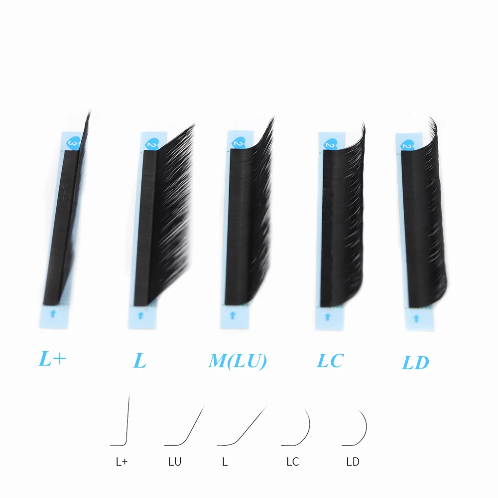 AGUUD Individual Eyelash Extensions L/L+/LC/LD/LU(M) Curl Matte Black Classic L M Shaped False Mink Lashes Extension Makeup