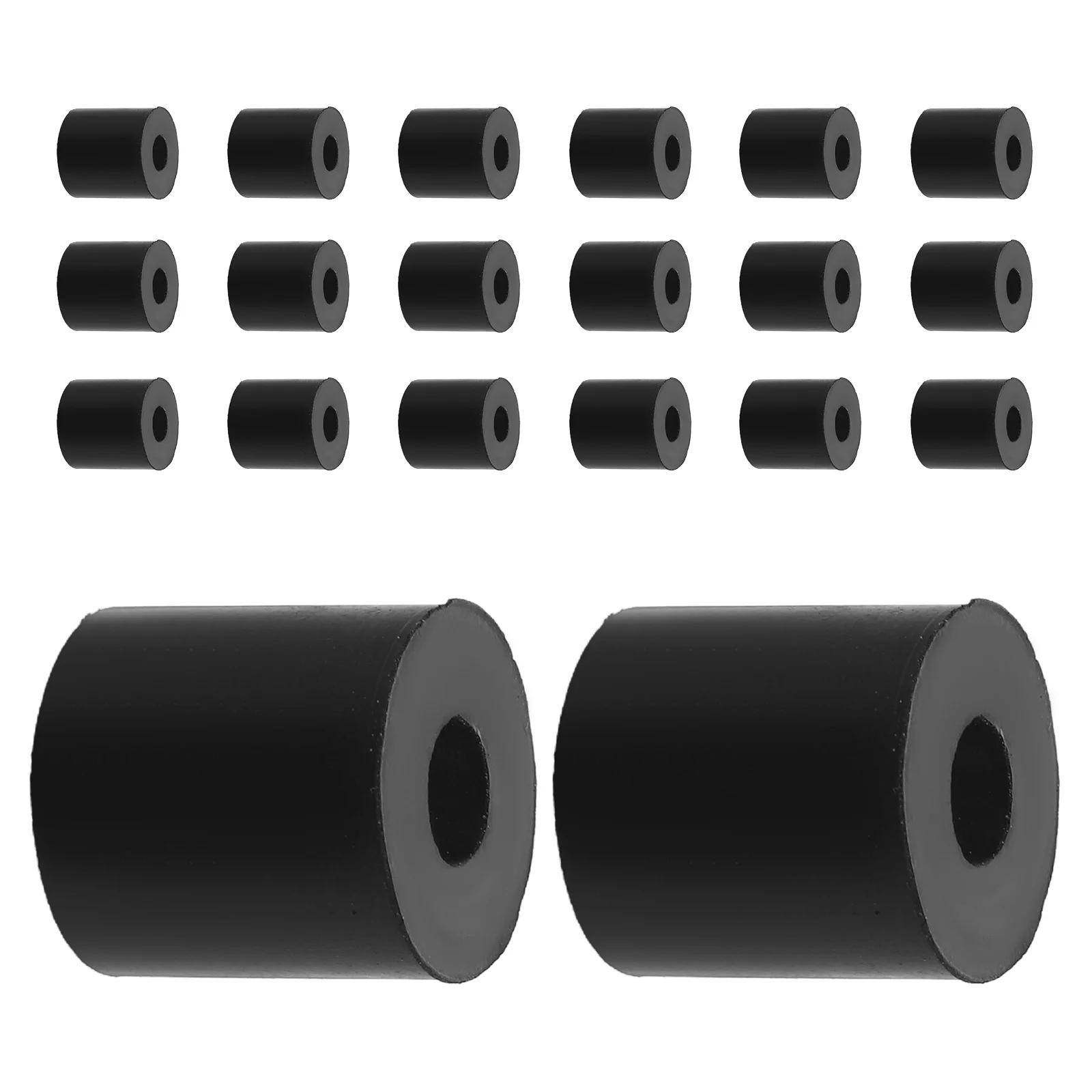 

20Pcs Rubber O Shape Vibration Isolators 25mm Od 10mm Id 25mm Thick Anti Vibration Washers for Machinery Mounts Black