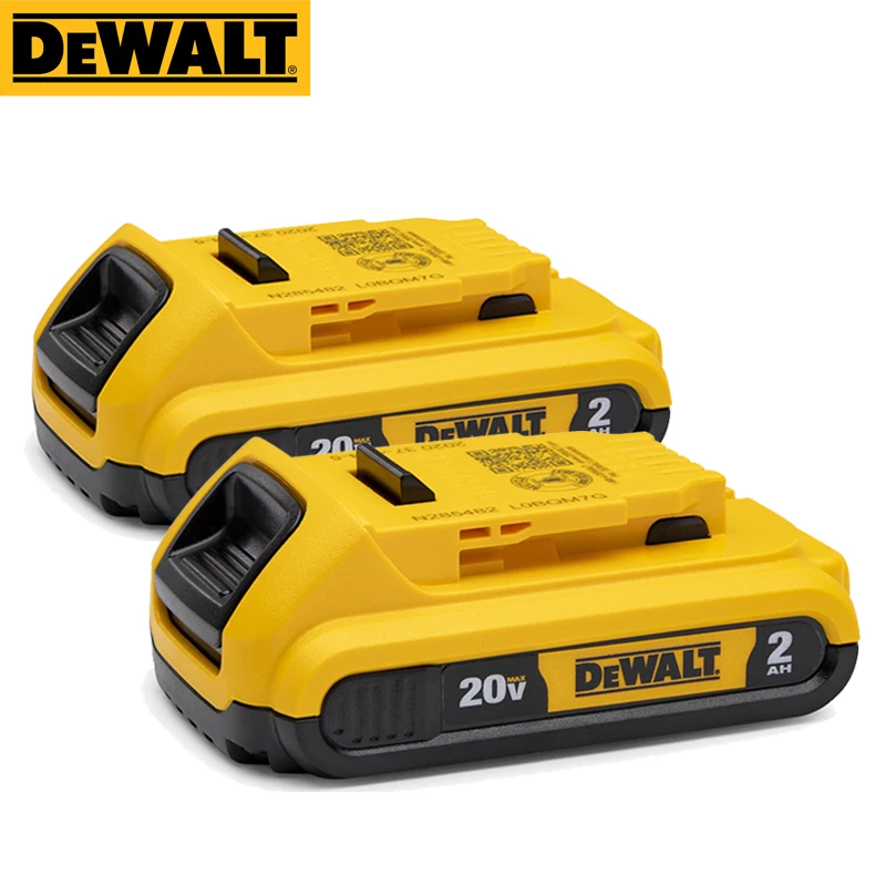 DEWALT Original 20V 2.0Ah Lithium Battery Authentic Light Compact Rechargeable Battery Pack Brand New DCB203 2 Pieces