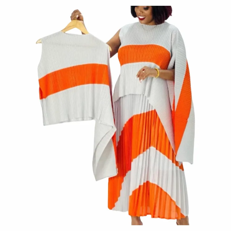 ISSEYS MIYAKES – jupe longue décontractée pour femmes, ample, deux pièces, Peplum, haut irrégulier, ensemble plissé coloré, qualité supérieure