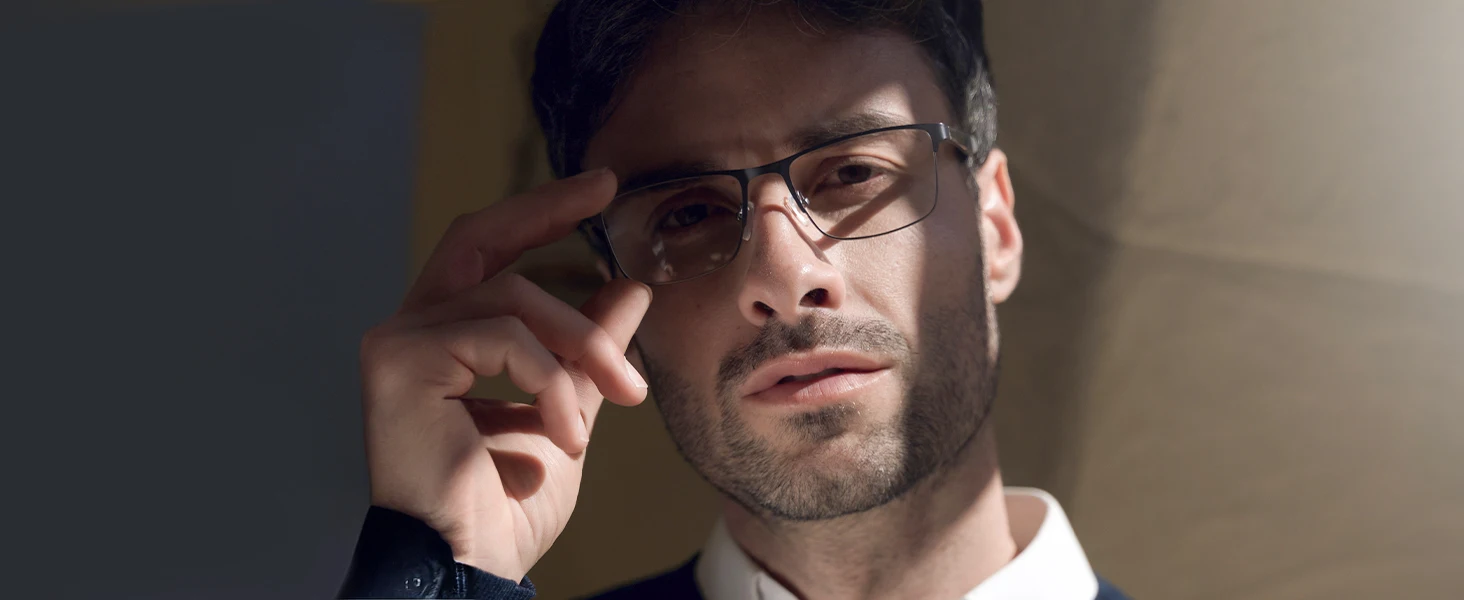 ZENOTTIC Quadratische Brille mit Carbonfaser-Rahmen für Herren, optische Brille ohne Sehstärke mit Blaulichtfilter für den Computergebrauch – Detail 2