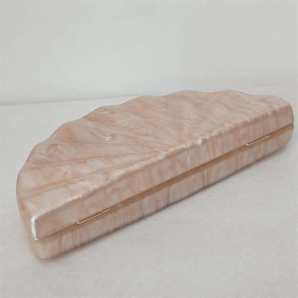 نصف غرفة اليدوية الاكريليك حقائب كتف مساء حفلة مخلب حقيبة يد فاخرة ذات علامة تجارية قطاع نصف دائرة الزفاف Crossbody المحفظة #4