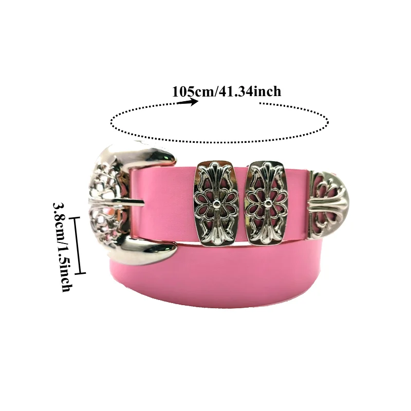 New Arrival Exquisite Openwork Cross-Patterned Leather Belt Instagram-Style Trendy Versatile Belt for Dresses and Pants Unisex