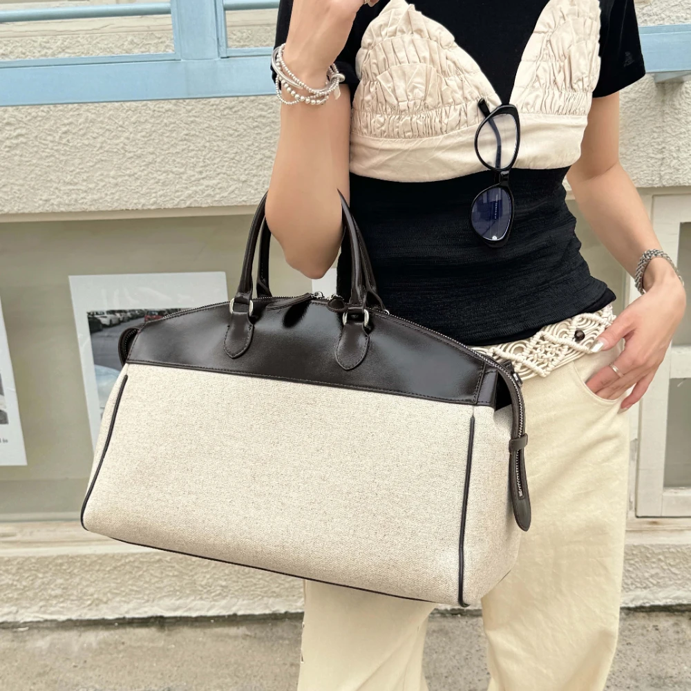 

Motingsome Большая парусиновая сумка-тоут, женская легкая летняя сумка, минимализм, роскошная дизайнерская сумка, 2025 г., пляжные сумки, кошельки для отпуска