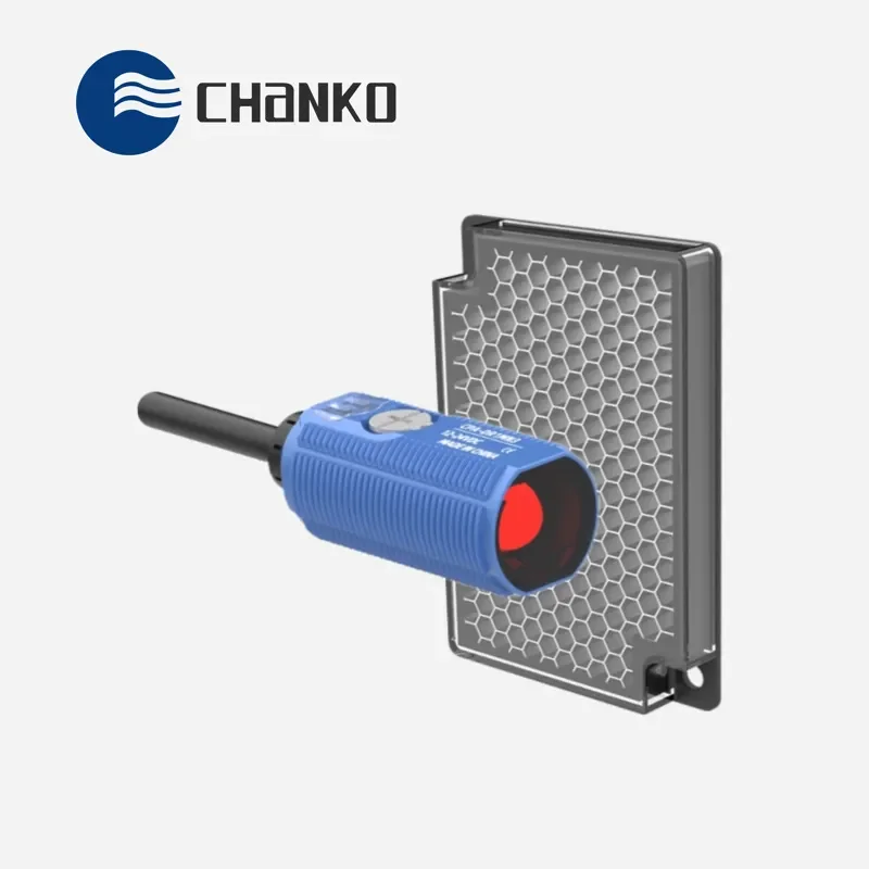 M18 cylindrical photoelectric switch red specular reflection 12 meters induction distance NPN sensor 12-24V