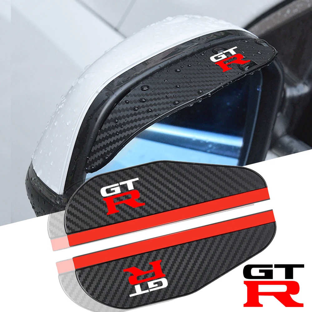 Voor Nissan Gtr GT-R Nismo R35 Premium Bewerken 2Pcs Auto Achteruitkijkspiegel Koolstofvezel Regen Auto Accessoires