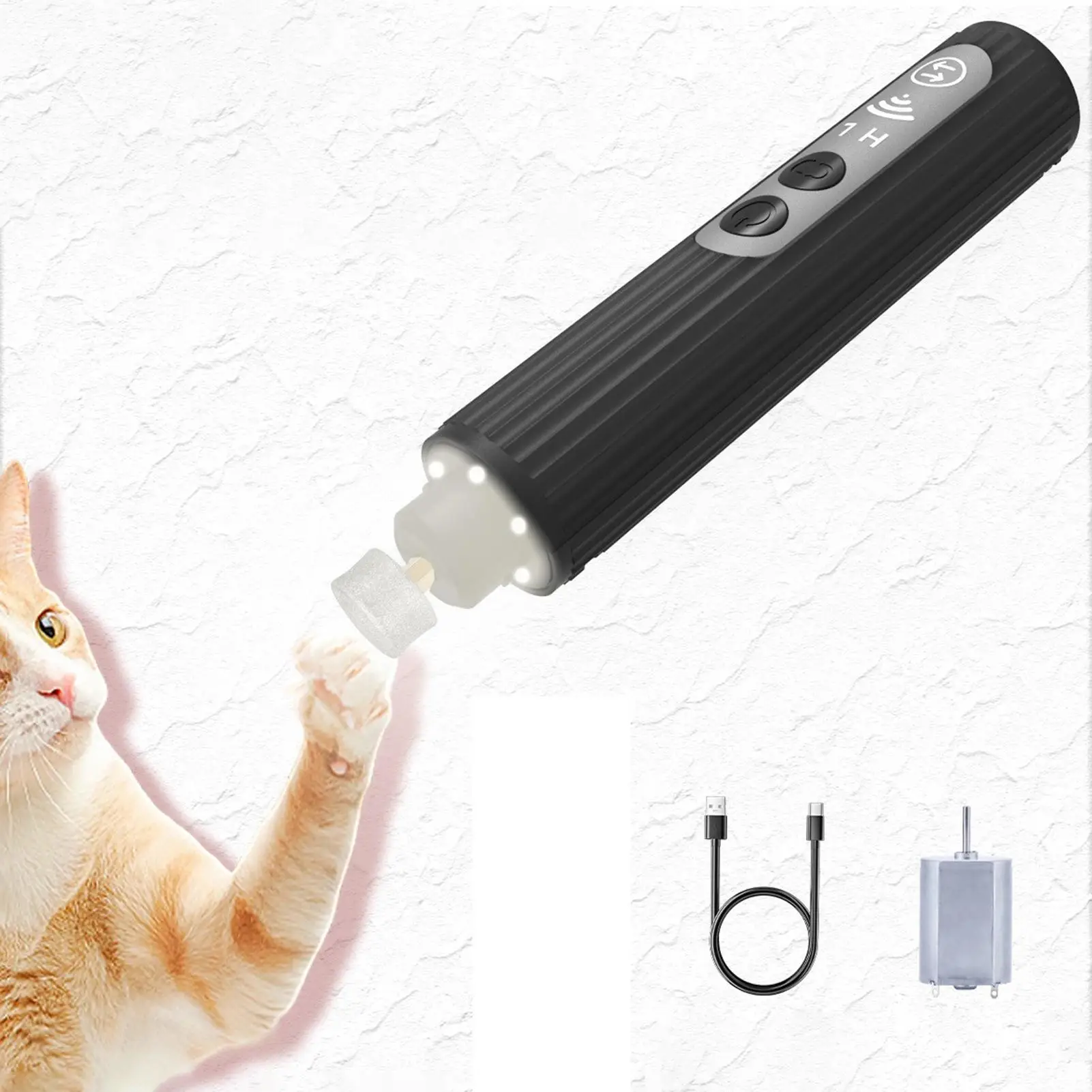 

Электрическая шлифовальная машина для собак, 500 мАч, перезаряжаемая, 3-режимная, портативная светодиодная шлифовальная машинка для ногтей, триммер для ухода за лапами, комплект для любителей животных, взрослых