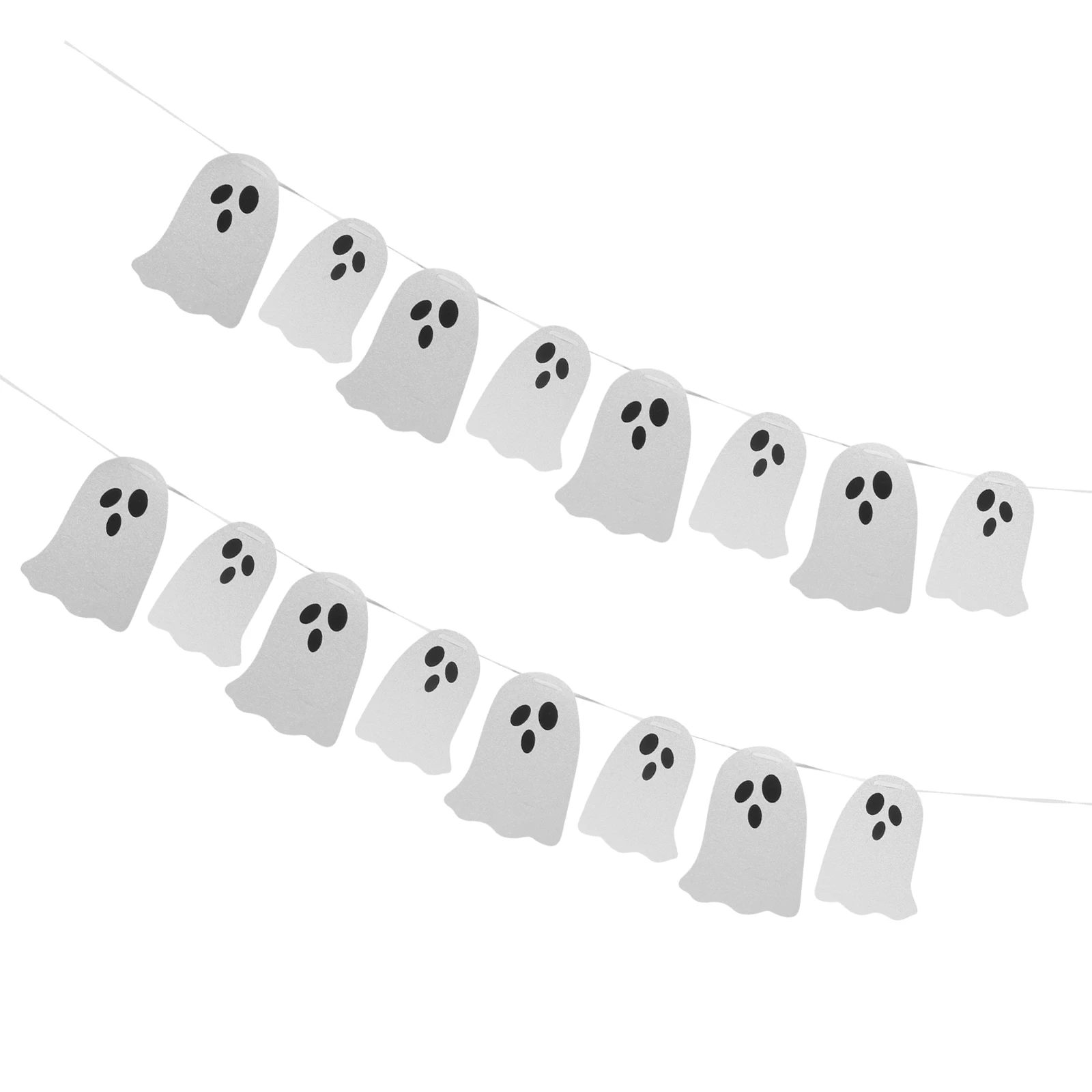 

2pcs Ghost Pattern Paper Flags for Halloween Party Decorations Banners Photo Backdrops Indoor Outdoor Festive Scary Ornaments