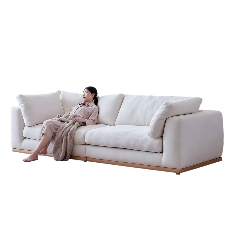 

Sofa wabi sand wind summer linen sofa straight row logs removable and washable