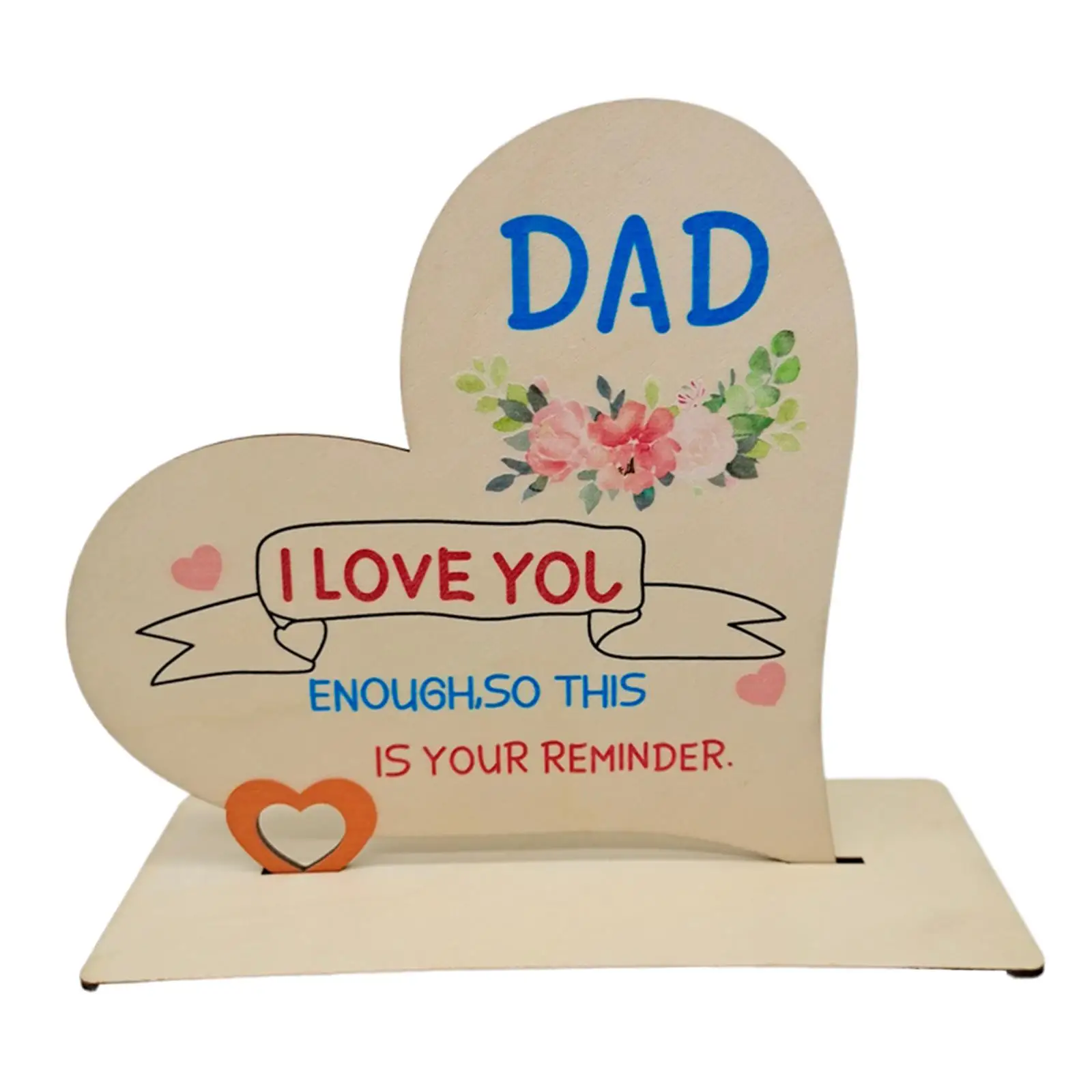 Father's Day Gift from Daughter Son Heart Wood Sign Plaque Creative Dad Gift