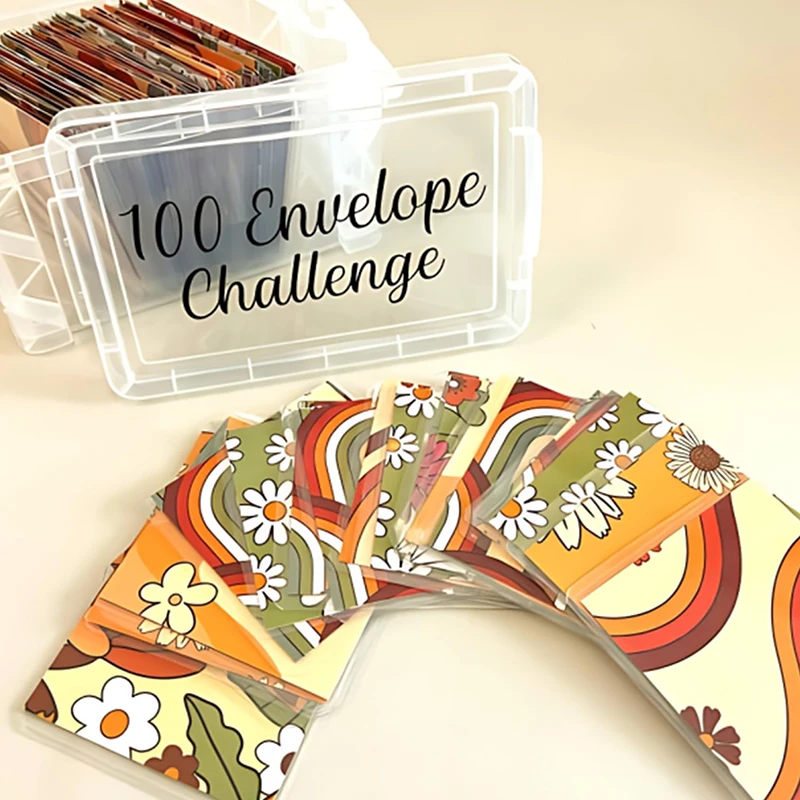 100 Envelope Challenge Box Set Easy And Fun Way To Save $10,000 Money Envelopes Money Saving Challenge Savings Challenges Budget