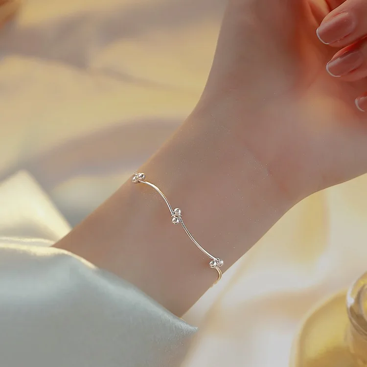 925 Sterling Silver Bracelets for Women Men String Accessories Trend Strawberry Pink Stone Pendant Party Jewelry Gift