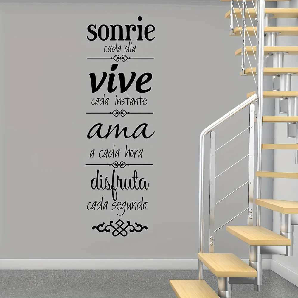 Pegatina de pared con frases en español, calcomanías impermeables para decoración del hogar, oficina y habitación, 1 unidad