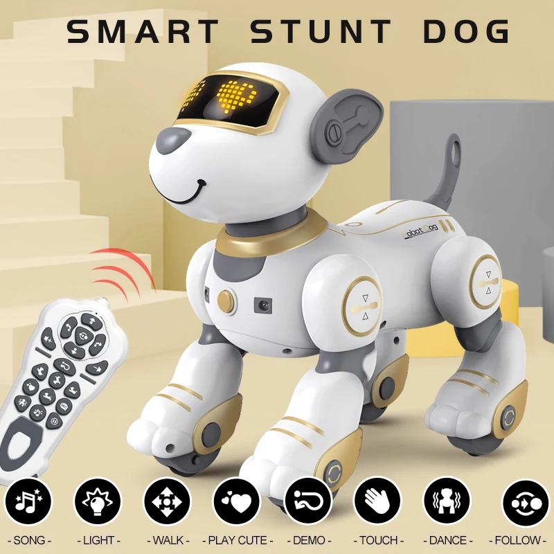 Divertente RC Robot Cane elettronico Stunt Dog Comando vocale Programmabile Touch-sense Musica Canzone Robot Cane Giocattoli per il regalo dei bambini