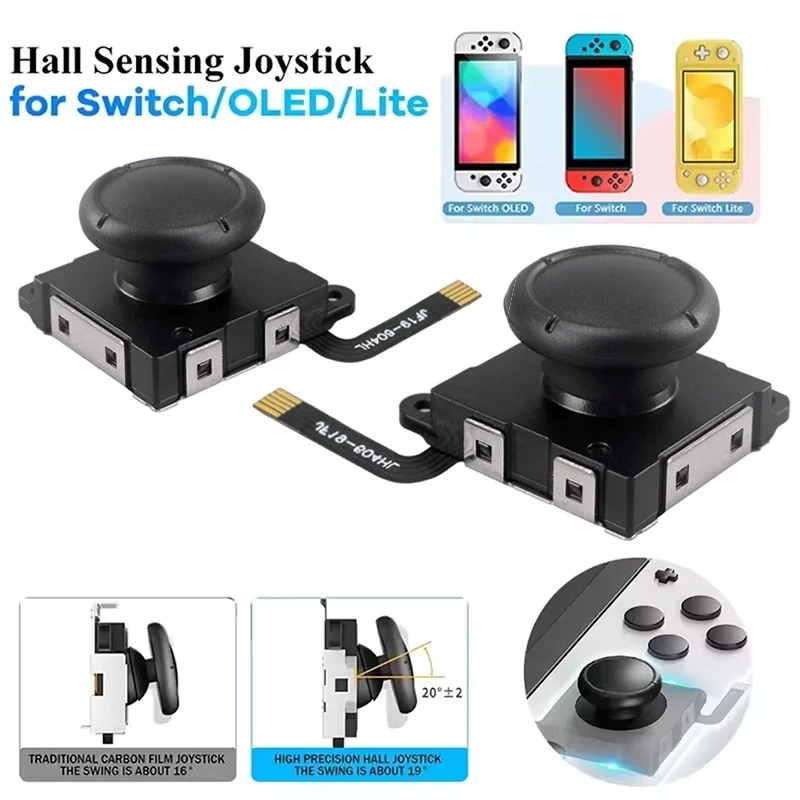 Substituição de joystick de efeito hall 3d analógico polegar vara para nintendo switch/oled/lite controlador joycon sem deriva peças de reparo