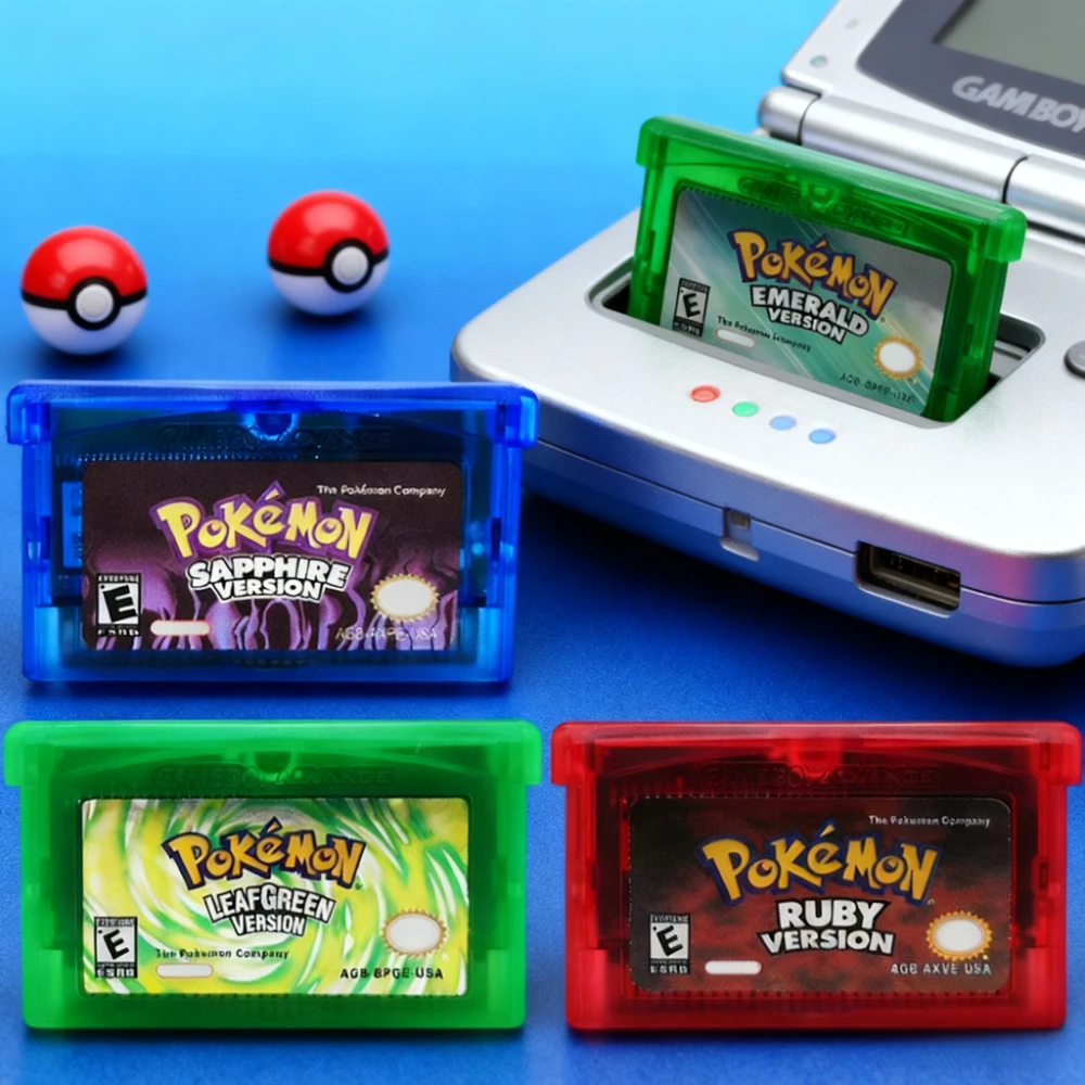 gba-シリーズ-32-ビット-ビデオ-ゲーム-カートリッジ-コンソール-カード-ポケモン-エメラルド-ファイアレッド-リーフグリーン-ルビー-サファイア-多言語対応