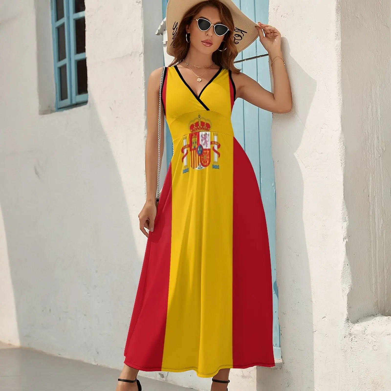 Flag of Spain Bandera de espa?a Sleeveless Dress women\'s summer clothing 2024 summer dresses women 2024 loose women\'s dress