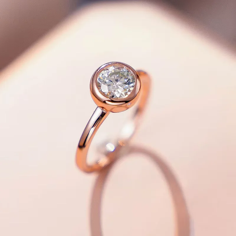 0.5CT Moissanite 925 Silver Wedding Band Ring