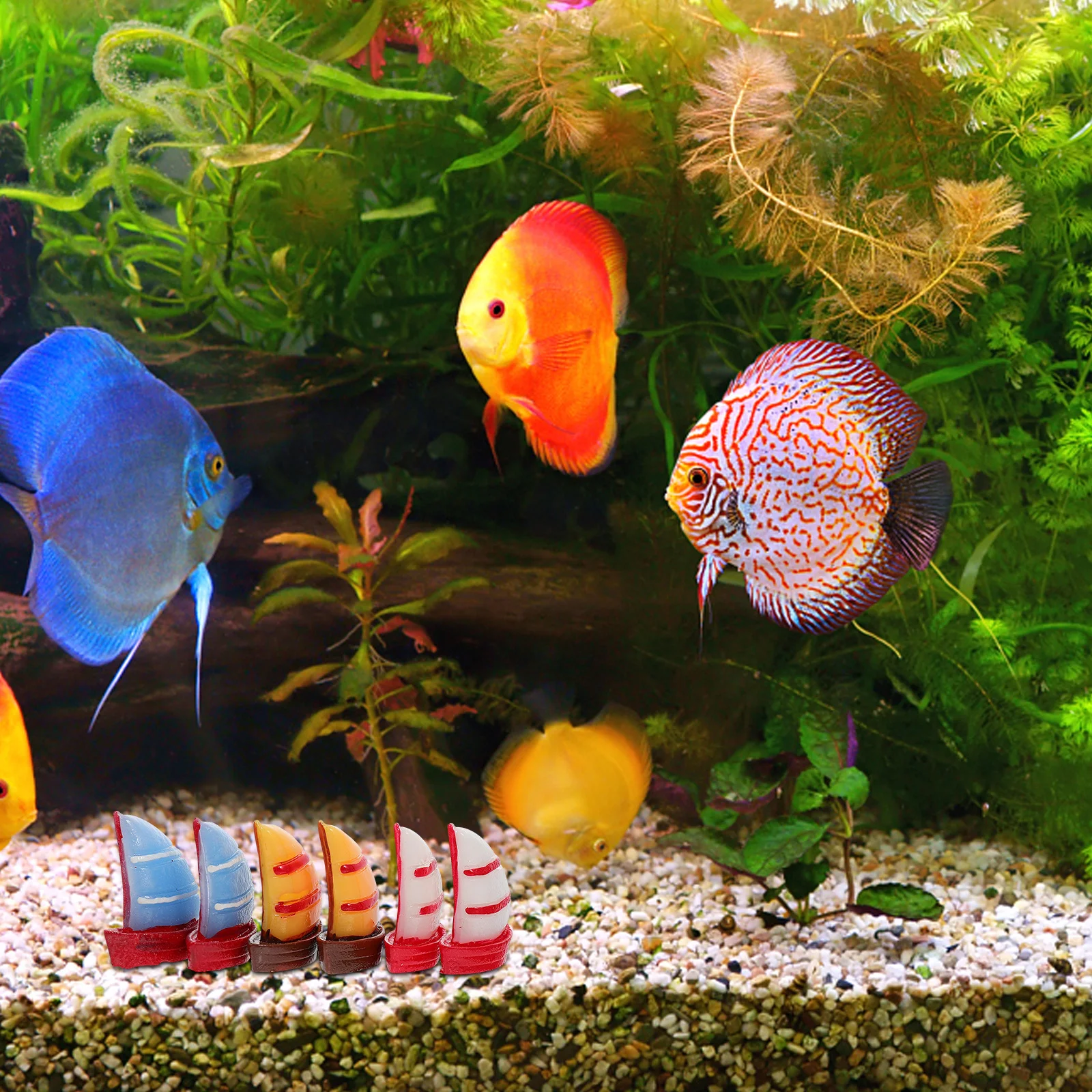 

15pcs Resin Sailboat Mini Landscape For Diy Marine Decor Fish Tank Ornament Small Sailboat Decoration Aquarium Scene Craft
