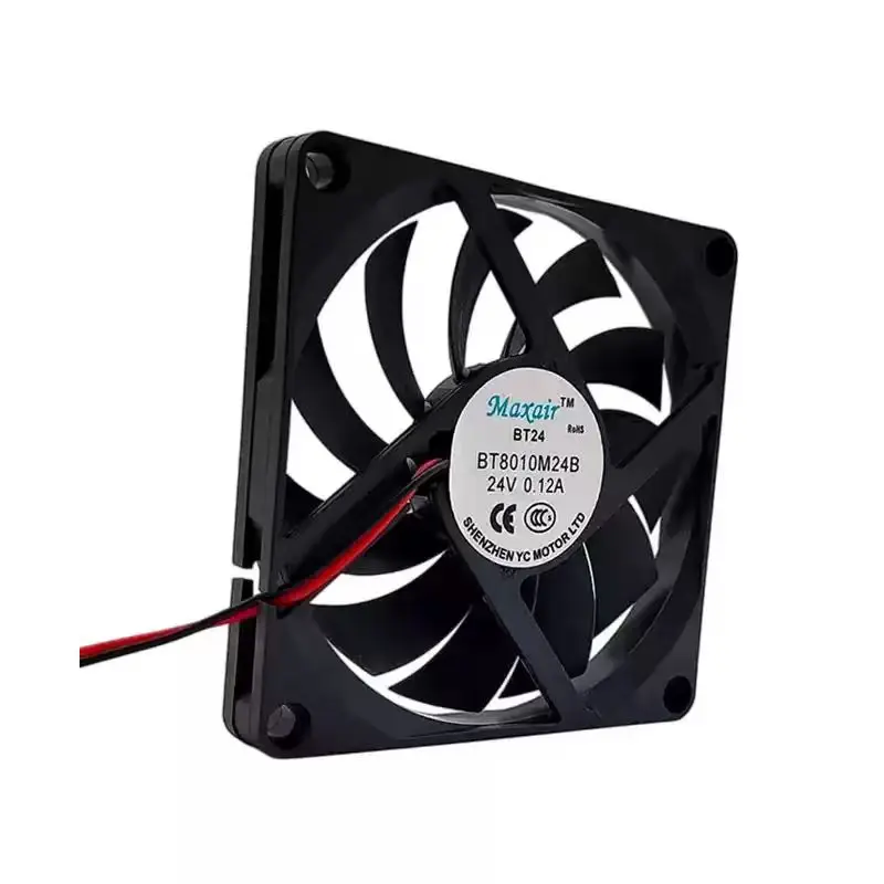 Original For Maxair BT8010M24B 24V 0.12A 8010 80mm 2Pin Dual Ball Bearing Ultra Slim Thin Quiet Industrial Chassis Cooling Fan