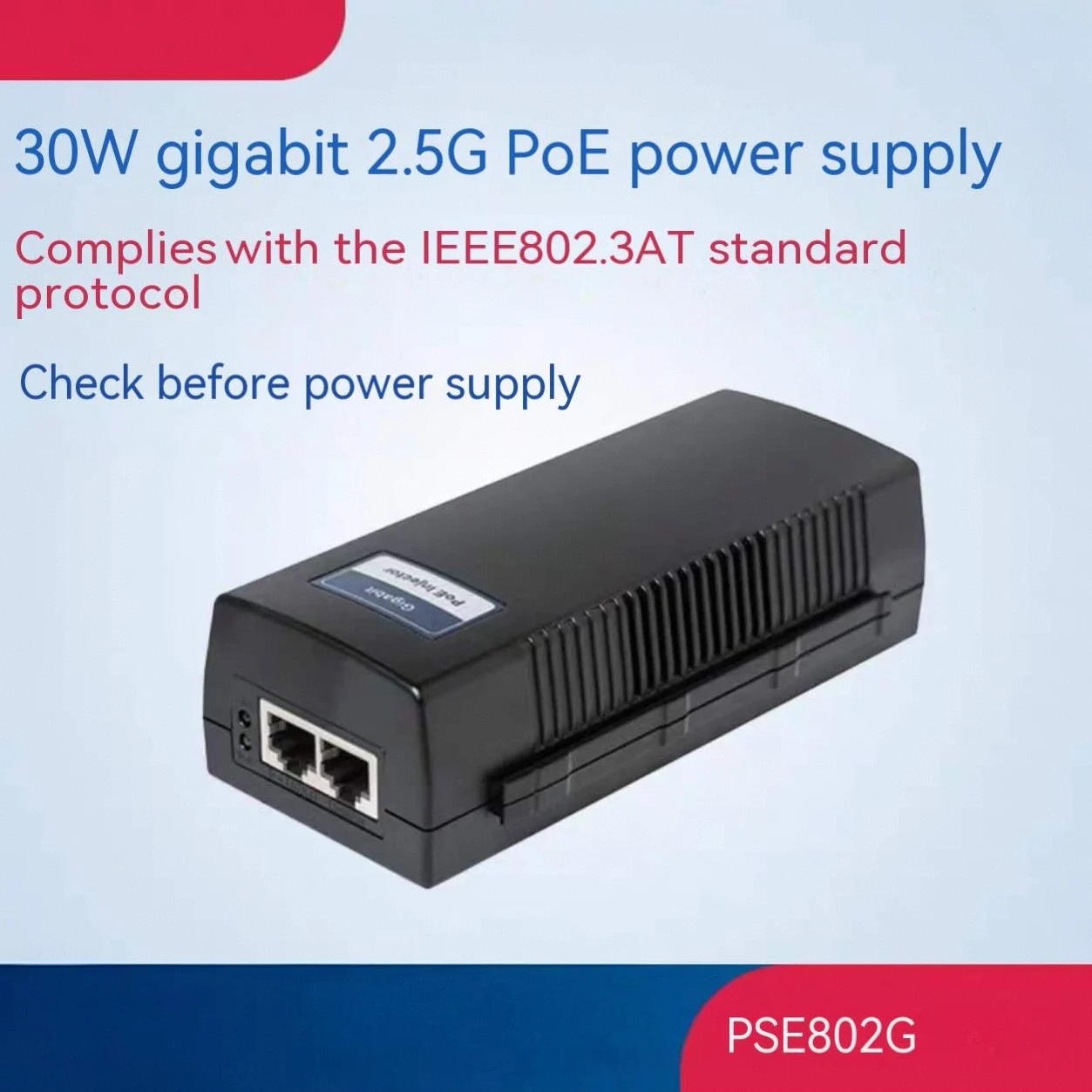 

Инжектор POE PSE802G, модуль питания, адаптер 48В/56В, стандарт AF/AT, Gigabit 2.5G, 30Вт, автоматическое определение, AP DAHUA